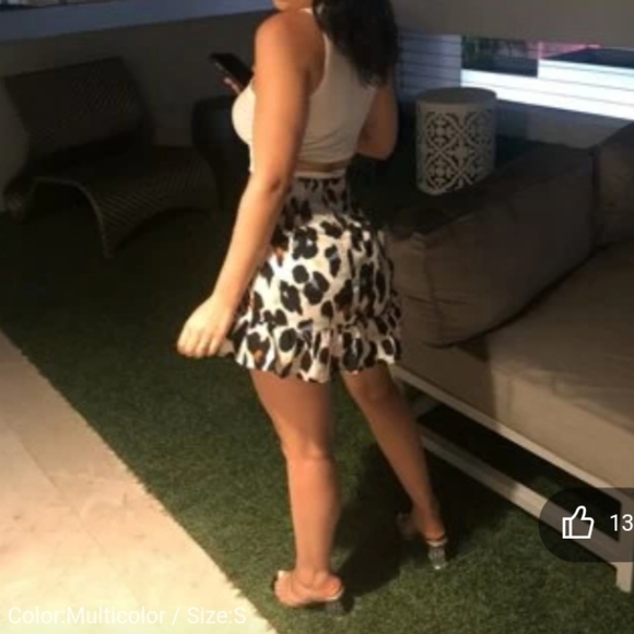 SHEIN Unity Leopard Print Ruched Drawstring Mini Skirt - Picture 13 of 16